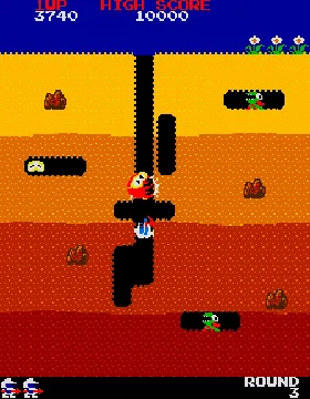 Dig Dug (Atari, rev 2) screen shot game playing